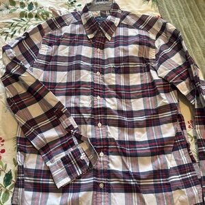 American Eagle Outfitters Men's Plaid Shirt - Red, Blue, White